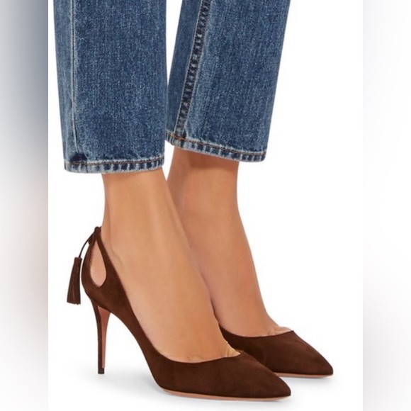 Aquazzura Forever Marilyn Suede Pumps - Picture 2 of 6